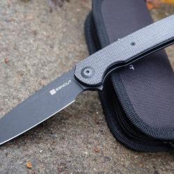 Couteau Sencut Kyril Black Lame Acier 9Cr18MoV Manche Micarta IKBS Linerlock Clip