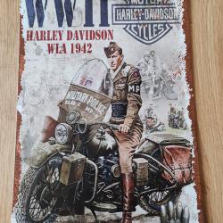 PLAQUE M&Eacute;TAL VINTAGE HARLEY DAVIDSON