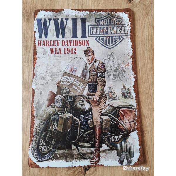PLAQUE M�TAL VINTAGE HARLEY DAVIDSON