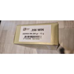 Cartouches Sologne Cal.356Win Ogives Sierra RN 200Grs