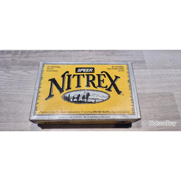 Cartouches Speer Nitrex Cal.375H&H Magnum Grand Slam 285Grs