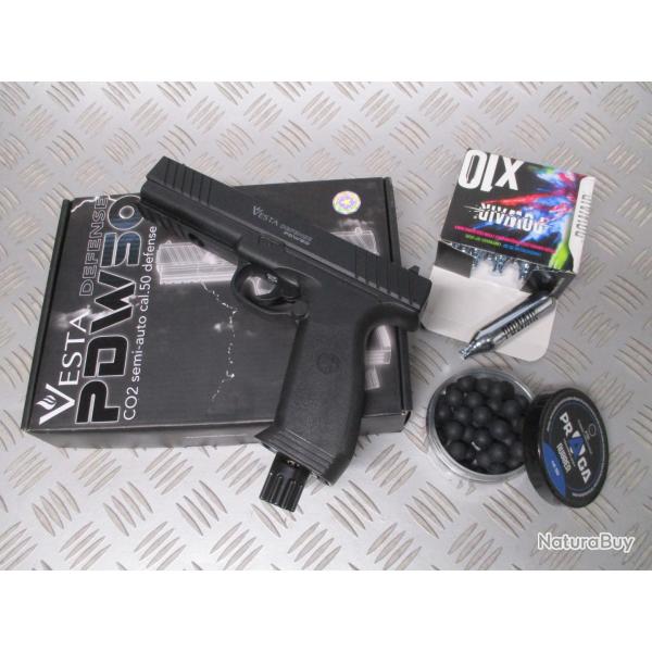 Pistolet de d�fense Vesta PDW50, calibre 50!!! + 50 billes + 10 cartouches CO2