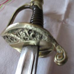 Sabre d'infanterie mod&egrave;le 1845 d'adjudant ou d'officier subalterne .