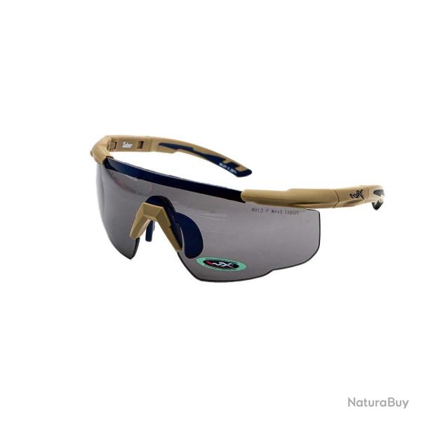 Wiley X 308T SABER ADV. Smoke-Clear-Rust Tan Frame Glasses