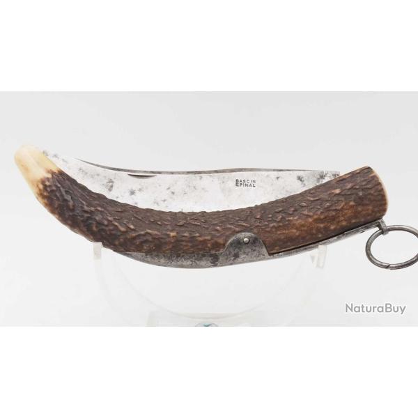 FORT COUTEAU PLIANT DE CHASSE CORNILLON CORNE DE CERF RESSORT � PALANQUILLE BASCIN � EPINAL - FRANCE