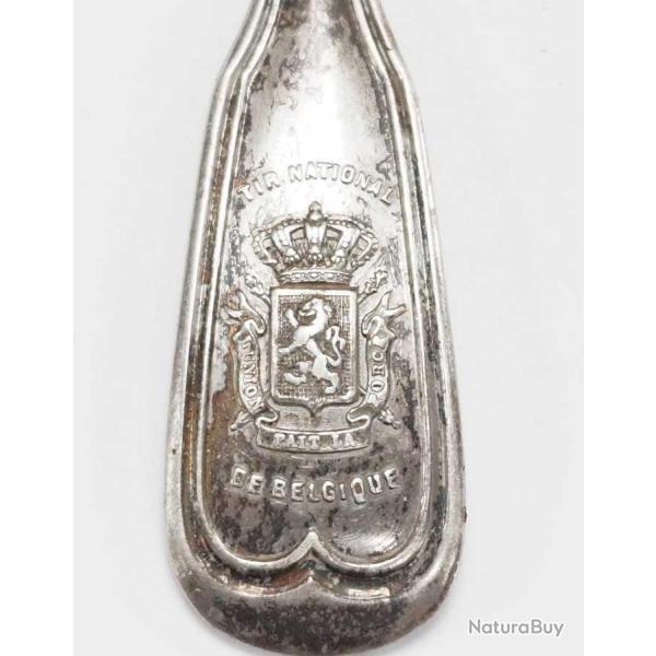 BELGIQUE TROPH�E CHAMPIONNAT DE TIR NATIONALE CUILLI�RE EN ARGENT BLASON DEVISE L'UNION FAIT LA FORC