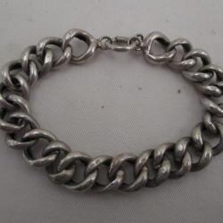 bracelet en argent  grosses mailles voir les photos - tr&eacute;s bon &eacute;tat