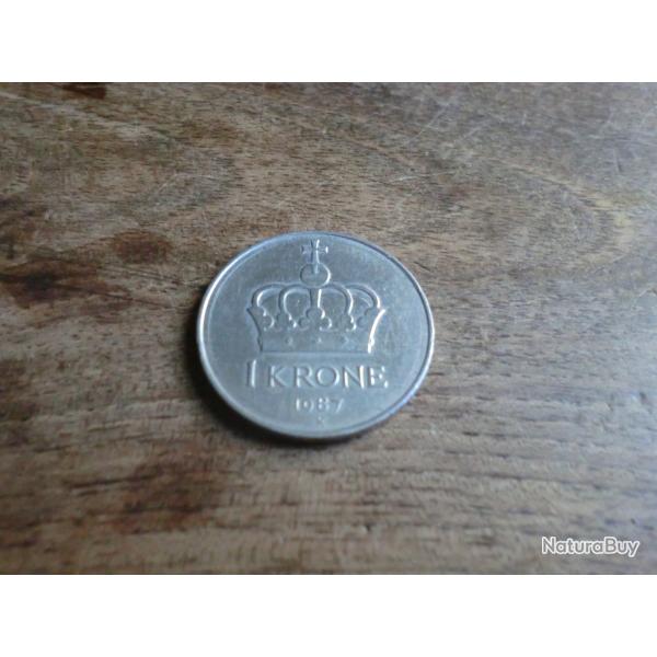 monnaie norv�ge 1 krone  1987