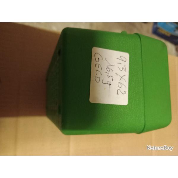 LOT 50 BALLES GRANDE CHASSE 9.3X62 * NORMA &  ou *GECO et ou *DIVERSES