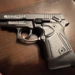 PISTOLET ZORAKI 914-P / 9MM PAK / ETAT NEUF /JAMAIS TIRE/ COMPLET AVEC MALLETTE +ACCESSOIRES