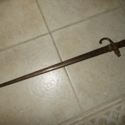 ancienne baionnette xix eme napol&eacute;on 3  fusil gras 1914 1918 1ere guerre mondiale militaria poilu