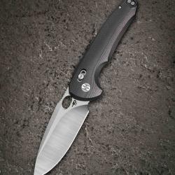 Couteau Bestech Noctar Lame Acier 14C28N Manche G10 Noir Button Lock IKBS BTKG66A