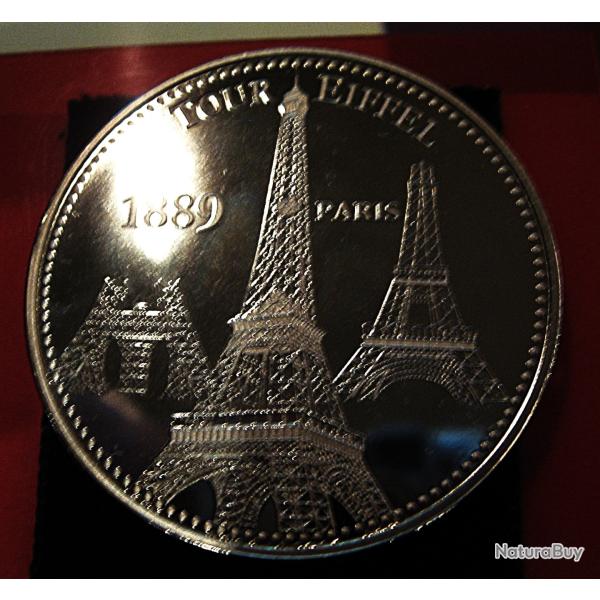 m�daille "tr�sor du patrimoine " la tour Eiffel 1889 " diam 40 mm 31 grs