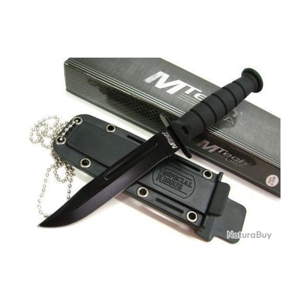 Couteaux de Cou Tactical Kabai Mtech Lame Acier 440 Fa�on Ka-Bar Etui Plastique