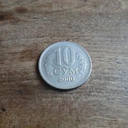 monnaie ouzbekistan 10 som  2000