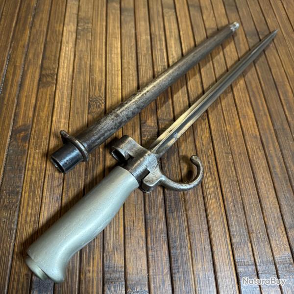BA�ONNETTE LEBEL 1886 PREMIER MOD�LE MODIFI� EN POIGNARD DE TRANCH�E WW1