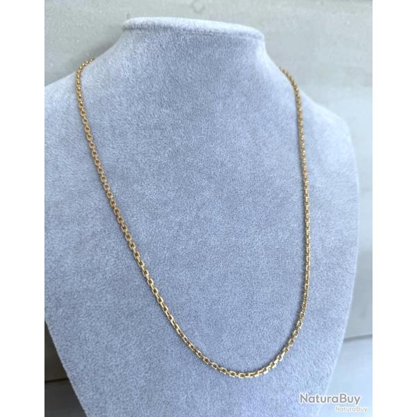 Imposante chaine homme or 18 carats - 55 cm - collier maille for�at diamant�e