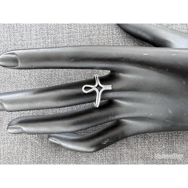 Bague neuve en argent - taille 56 - �nkh (ou croix ans�e)