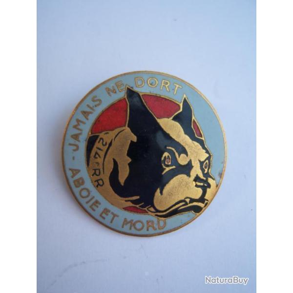 TRES RARE  insigne 214� R�giment R�gional , cuivr� : 1939 / 1940    2 GM