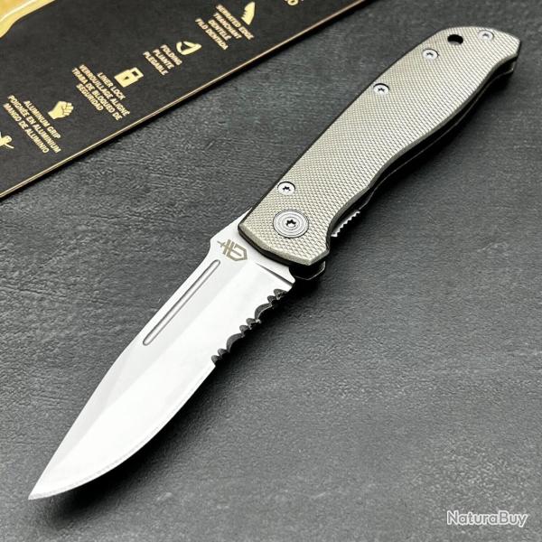 Couteau Gerber Air Ranger Linerlock Lame Acier Inoxydable Dentel�e Bead Blast Manche Aluminium