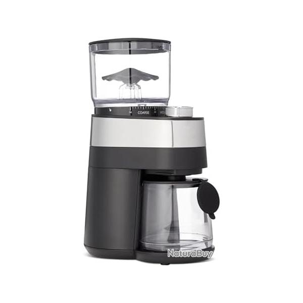 Moulin � caf� �lectrique avec 30 r�glages pour cafeti�re � piston, caf� filtre et espresso, noir