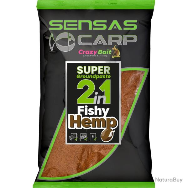 SENSAS SUPER GROUNDPASTE 2IN1 FISHY HEMP 1KG SENSAS