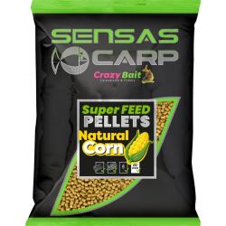 SENSAS SUPER FEED PELLETS NATURAL CORN 650GR SENSAS 4mm
