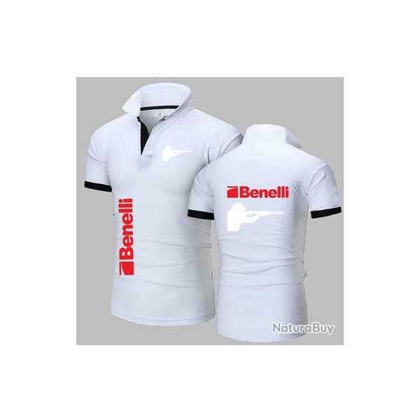 Polo BENELLI blanc - LIVRAISON GRATUITE