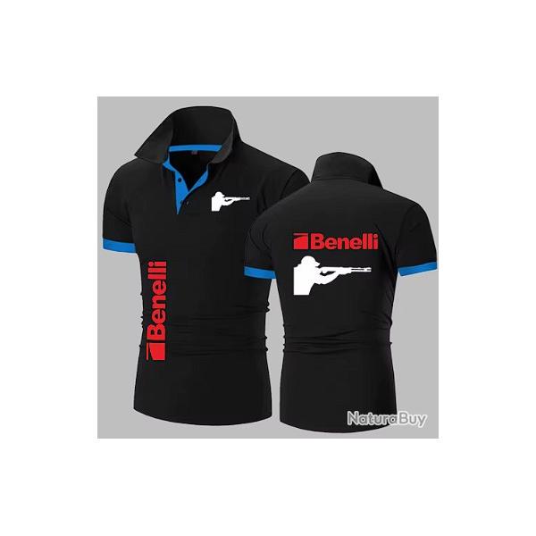 Polo BENELLI noir - LIVRAISON GRATUITE