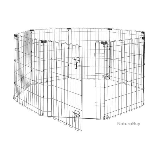 Chenil pliable pour chiens noir 152x152x76 cm octogonal carr� rectangulaire Naturabuy