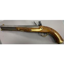 Rare :Pistolet Perdersoli  Harper's Ferry model 1807 ,&eacute;dition sp&eacute;ciale crosse grav&eacute;e &eacute;caille poisson
