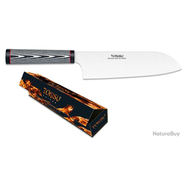 Couteau cuisine santoku noir lame de 19.50 cm � TOKISU �