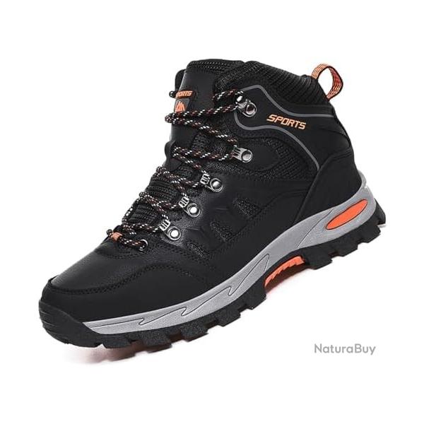 Chaussures Trekking D01 Noires T.42 - Confort Respirant, Protection Caoutchouc & Adh�rence Top !