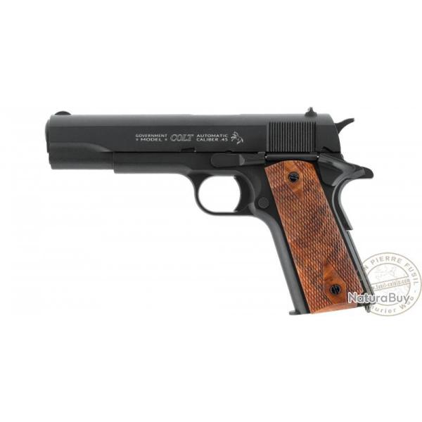 Pistolet � plomb CO2 4.5 mm BB UMAREX - COLT 1911 Classic Black Wood (3 joules max)