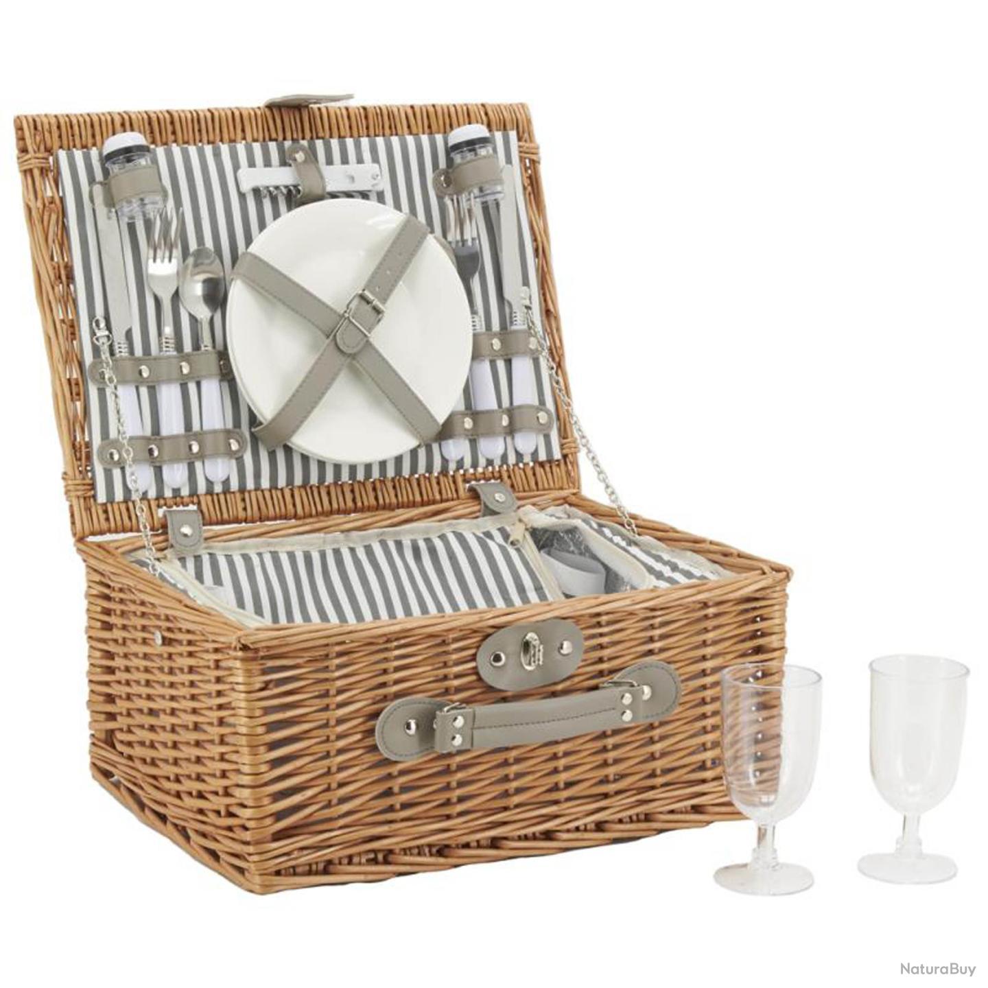Panier Pique-nique Vintage Vipo - Plastique Orange Et Marron - Années 70 - Bon état