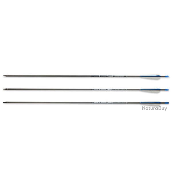 Pack de 3 fl�ches en carbone Frontier ID6.2 800 30 pouces avec plumes naturelles