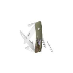 Couteaux suisses D05, olive, impression Chevreuil Swiza