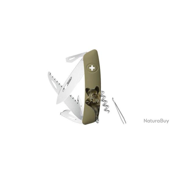 Couteaux suisses D05, olive, impression Sanglier Swiza