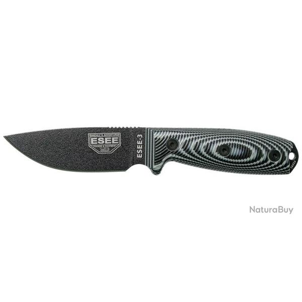 Couteaux fixes ESEE-3 - Gris/Noir ESEE