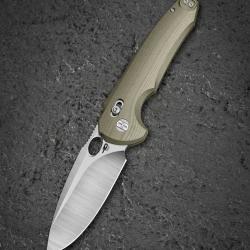 Couteau Bestech Noctar Lame Acier 14C28N Manche G10 OD Green Button Lock BTKG66B