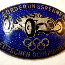 INSIGNE DE COURS AUTOMIBILE POUR LES JEUX OLYMPIQUES /1935.