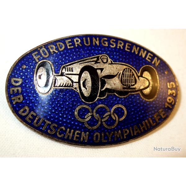 INSIGNE DE COURS AUTOMIBILE POUR LES JEUX OLYMPIQUES /1935.