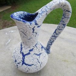 Ancien vase/pichet en c&eacute;ramique "gr&egrave;s des neiges" - FRANCE (Vers 1960)