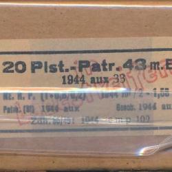 (5941)Une boite de 20 cartouches sur clips 5 coups 7,92x33 KURZ, ww2 Allemagne &eacute;tat neuf