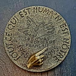 CINQUI&Egrave;ME R&Eacute;PUBLIQUE M&eacute;daille, Cinquantenaire du Secours populaire Fran&ccedil;ais TR&Egrave;S RARE !