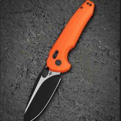 Couteau Bestech Noctar Lame Acier 14C28N Manche G10 Orange Crossbar Lock BTKG66D