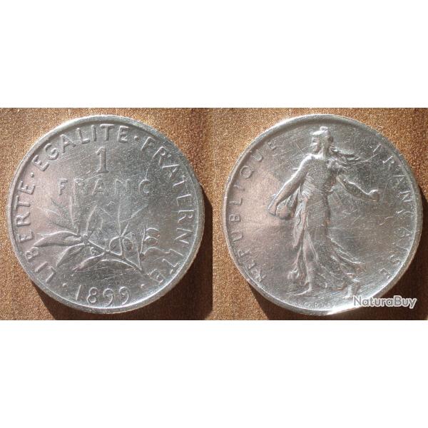 France 1 Franc 1899 Semeuse Piece Argent Francs
