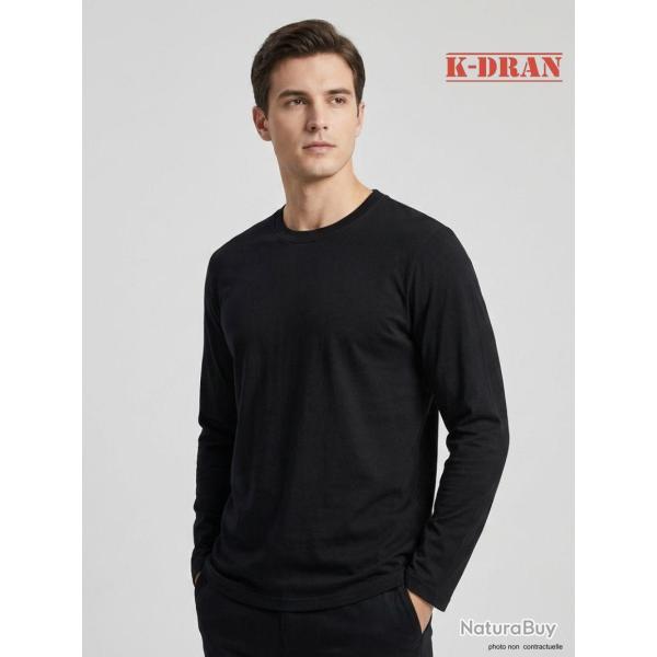 Tee shirt Manches Longues Homme K Dran KH0008N Noir