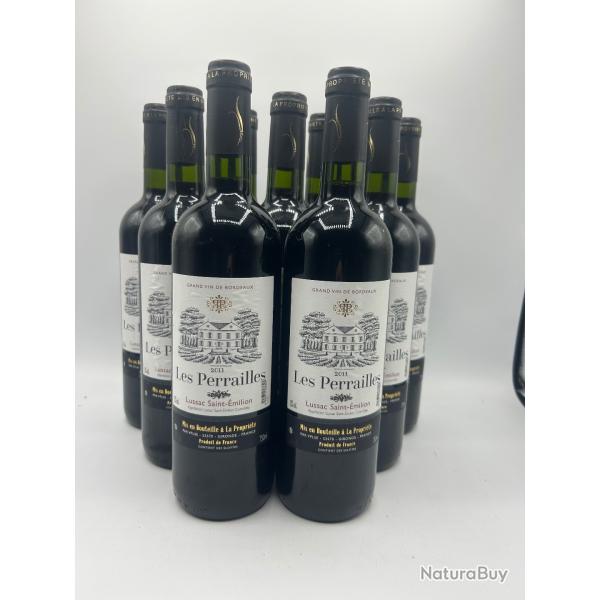 2011 Les perrailles Lussac Saint-Emilion Grand vin de Bordeaux - 9 Bouteilles