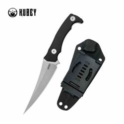 Couteau De Chasse Survie Kubey Sicarii Lame Acier 14C28N Manche G10 Noir Etui Kydex KUB477A